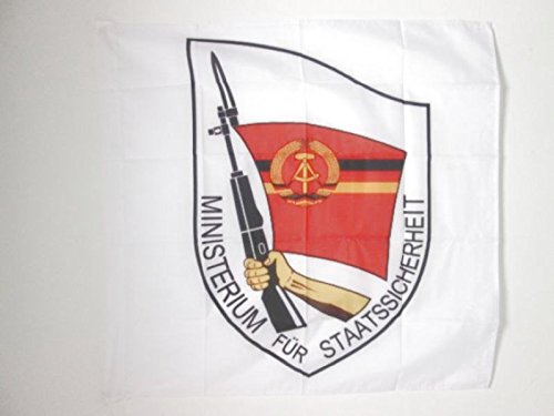 AZ FLAG Drapeau Stasi de la RDA en Polyester 100D avec Fourreau, 90cm x 90cm