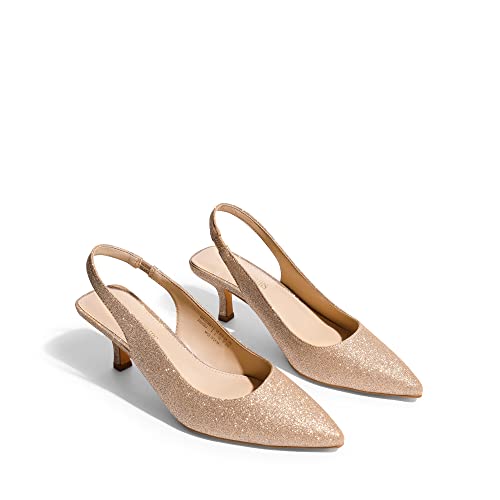 DREAM PAIRS Women’s Closed Toe Kitten Heels Pointed Toe Slingback Low Heels Dress Bridal Wedding Pumps Shoes3