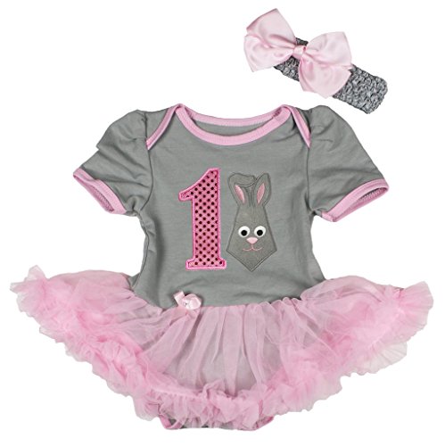 Body bébé fille gris et rose de 0 à 24 mois en coton doux