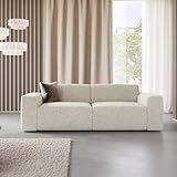  NAZAR HOME Canapé 3 Places en Tissu Bouclette écrue