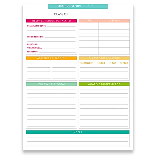 Erin Condren Substitute Teacher Notepad -...