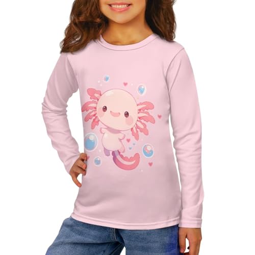 Image of Girls Long Sleeve T Shirt Cute Cartoon Crewneck Shirt for Kids 3-16Y Fall Winter Clothes