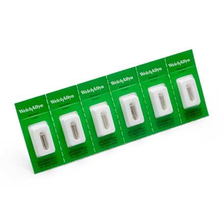 Welch Allyn 03400-U6 Replacement Halogen Lamp for 21111, 24031 Otoscopes and 27200, 27250 Illuminators, 2.5V (Pack of 6)