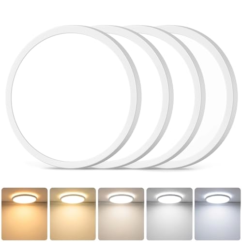 GoBright 4-Pack 7 Inch Dimmable LED Flush Mount Ceiling Lights, 15W 1800LM