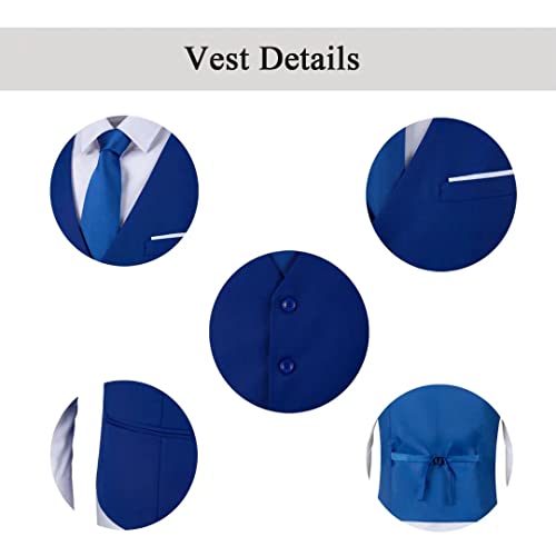 Trasign Men's Suit Vests Royal Blue Vest For Men Formal Mens Vests Dress Waistcoat Wedding Prom Party Tuxedo Vest M #TOP3