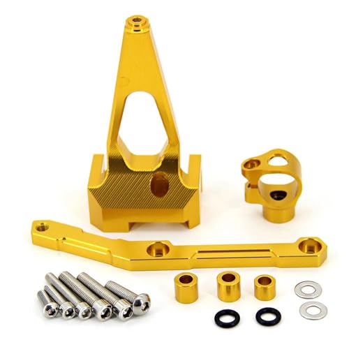 HZBHD Kit De Montaje De Soporte De Amortiguador De Dirección Ajustable para Motocicletas para Y&amaha MT 09 MT-09 MT09 FZ09 FZ-09 2013-2019 Dirección Estabilizador de Amortiguador(Oro)