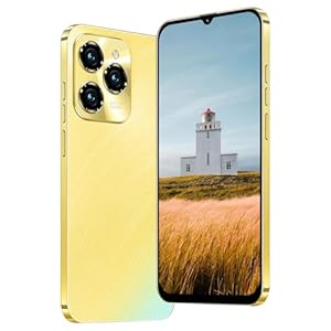JoyHandy 4G Mobiltelefon, 6,3 Zoll HD-Bildschirm, 32 GB ROM (256 GB Erweiterung), Android 12.0 OS, Face ID/GPS/WiFi/OTG/Dual-SIM Smartphone (Hot40Pro-Gold)