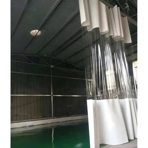 Cortina de vinilo para exteriores con lona transparente, resistente al agua, divisor de garaje, resistente al agua, cortina de separación de lavado de coche (blanco 3x/10 x 10 pies)