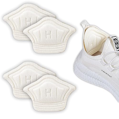 Coussinets de Talon 2 Paires, Protecteur de Soins des Pieds Auto-Adhésif pour Empêche Frottements Ampoules Chaussures Grandes, Pour Baskets, Chaussures en Cuir, Talons Hauts (Blanc)