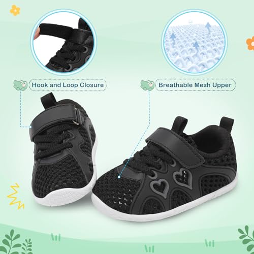 JIASUQI Toddler Shoes for Baby Girls Sneakers Barefoot Walking Shoes Running Tennis Shoes3
