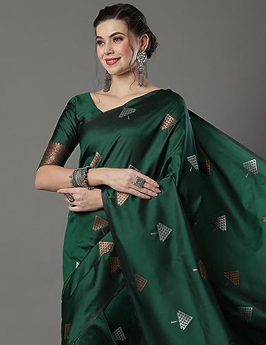 Image of Flosive Women Woven Beautiful Mix Color Kanjivaram Silk Saree With Zari Weaving