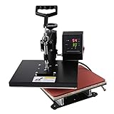 Máquina de prensa de calor, camiseta digital Prensa de calor Máquina de prensa de calor de camiseta manual digital de pantalla dual de alta presión Enchufe de la UE 230V