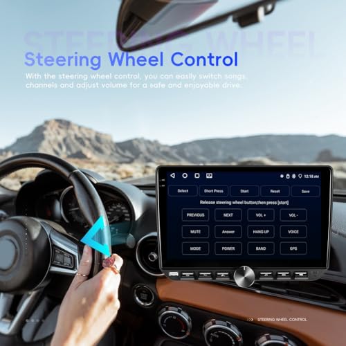 Autoradio Android 15 de 10 pouces universel avec Carplay sans fil et navigation GPS