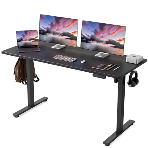 OHOHOLIVE Electric Standing Desk Adjustable - 54 x 33.5 Inch Sit Stand up Desk with Cable Management - 3 Memory Preset Adjustable Height Table