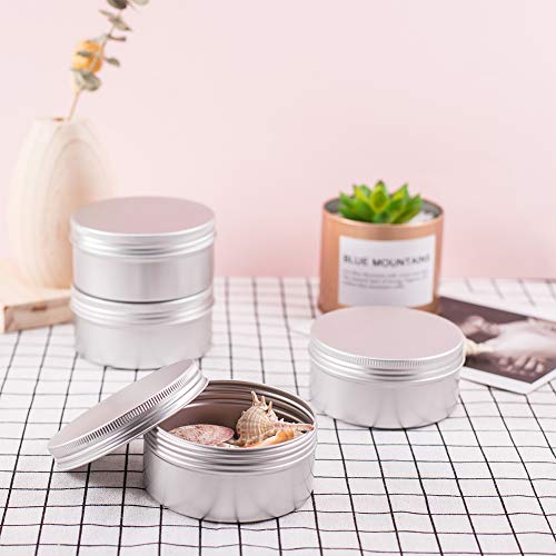 BENECREAT 6 Pack 200ml Latas de metal con rosca Latas redondas de aluminio Envases con tapa roscada: ideal para… - Imagen 6
