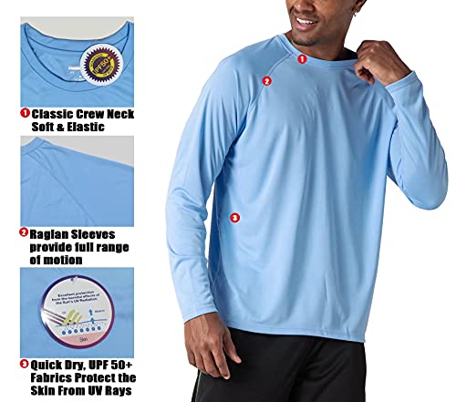 Hiking Shirts For Men Long Sleeve Running Shirts Quick Dry Shirts For Men Baselayer Shirt Men Performance Sun Tshirt Rash Guard For Men Beach Shirts Grey Green #TOP3