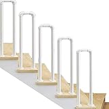 Riyyow Pasamanos Antideslizantes, pasamanos de la Escalera Blanca de Hierro Forjado, Poste de Soporte de la casa de Campo de la Granja, 35-100 cm, Puede...