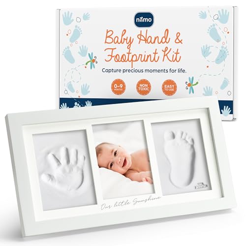 Niimo Baby Hand and Footprint Kit Clay - Baby Photo Frame & Inkless Hand & Footprint Kit, Personalised Keepsake & Gifts with Clay Prints, Photo Slot, Stamps & More, New Parents Gift
