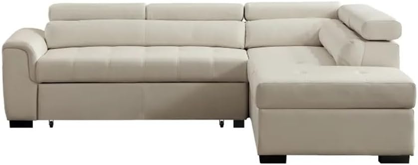Living Room Sofa Corner Pull Bed Fabric PU Modular 95.3 X 61.8 29.1