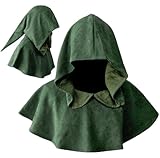 DAZCOS Multicolor Medieval Cowl Hat Sturdy Faux Suede Pagan Cosplay Accessory for Christmas Halloween