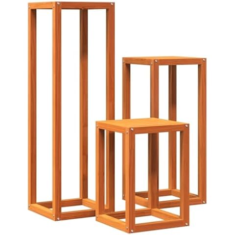 vidaXL Solid Pine Wood Plant Stands Set Cover
