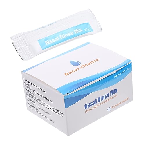 Sal para Lavado Nasal 40 Paquetes Cada 2 Paquetes de Enjuague Nasal Salino Hechos de Material Natural Fáciles de Usar para La Limpieza Nasal Diaria