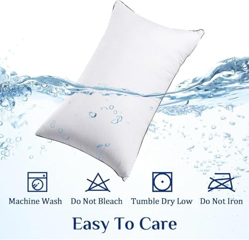 Set 2 Almohadas de Pluma Sintética Queen Size Medianas miniatura 3