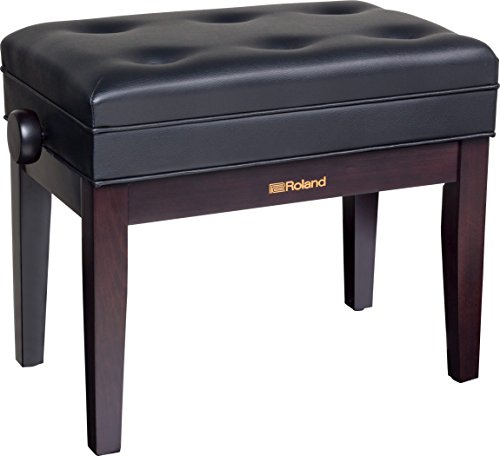 Roland RPB-400 Piano Keyboard Bench, Adjustable Height 18.9-22.8-Inch with Storage Compartment, Rosewood
