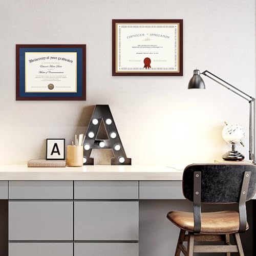 Image of upsimples Diploma Frame with HD Glass, 11x14 Mahogany, 3 Pack