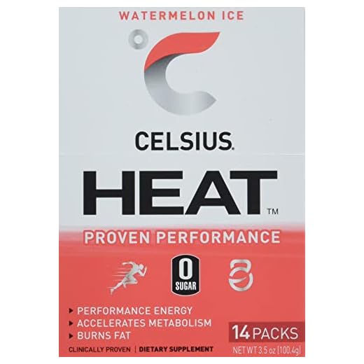 CELSIUS HEAT On-the-Go Performance Energy Powder Sticks, Watermelon Ice Master Case (6 Selling Units)
