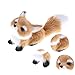 GUDVES Simulation Brown Fox Toy Furs Squatting Fox Model Home Decoration Animals World with Static Action Figures Plush Mini Fox (Pitching), 6 inches