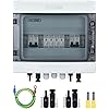 DIHOOL PV Solar Combiner Box for Solar Panels 2 String 25 Amp Junction Box DC500V 25A 2 in 2 Out