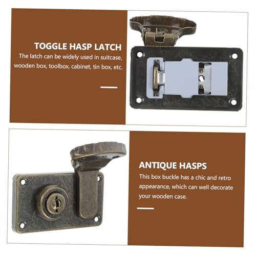 Image of ORFOFE 2Pcs Antique Bronze Suitcase Lock Hasp Latch Security Toggle Lock for Jewelry Box Luggage Toolbox and Briefcase User Friendly Design for Comfortable Operation
