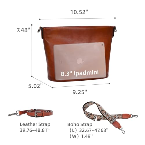 Iswee Genuine Leather Purses for Women Vintage Crossbody Bag Women’s Shoulder Handbags Designer Hobo Purse4