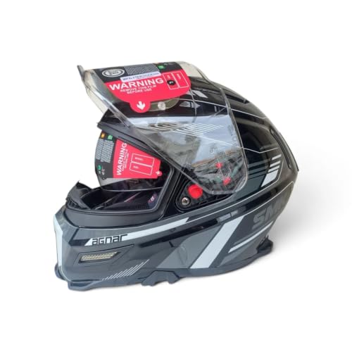 Image of SMK Agnar Revv Full Face Dual Visor Helmet - ISI DOT ECE 22.06 Certified | ISI Certified, DOT Certified, ECE 22.06 Certified, Dual Visor, Full Face