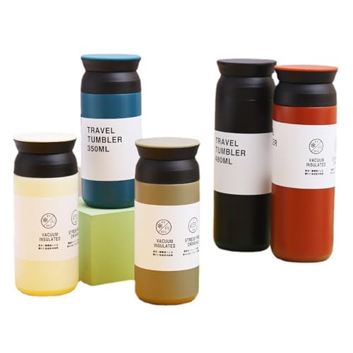 水筒 ウォーターボトル スポーツ ボトル 軽量 ステンレスボトル 魔法瓶 保冷カップ マグ ボトル 車載 ポータブル カップ 携帯便利 (ホワイト,500ML)