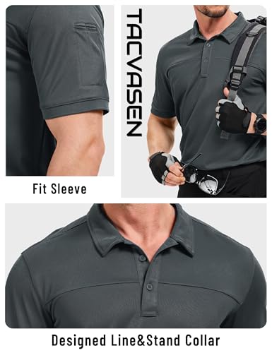 TACVASEN Men's Short Sleeve Polo Shirts Tactical UPF 50+ Performance Collared Dry Fit Shirt Golf Moisture Wicking Polos3