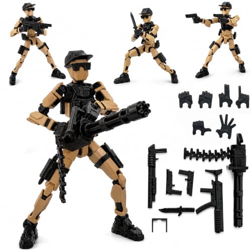 Image of Tactical Soldier Dummy 13 Robot Action Figure, 5.25 Inch Posable Toy with Military Weapons & Accessories