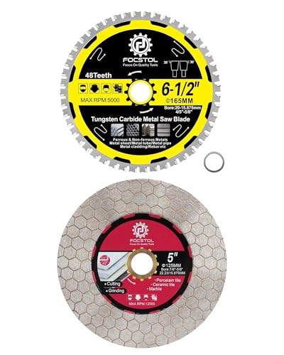 Lame scie circulaire metal 165mm abrasive et disque diamant carrelage double face