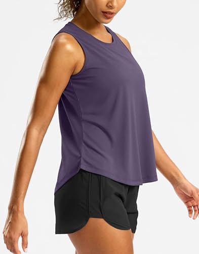 G Gradual Workout Tank Top for Women Sleeveless Athletic Yoga Tops(Purple Grey,M) - image 2