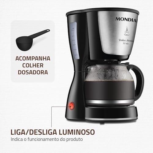 Cafeteira Elétrica Dolce Arome, Mondial, Preto, 800W, 110V - C-32 32X