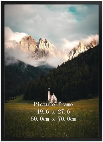 Giftgarden Schwarz Bilderrahmen 50x70 cm - Aluminium Rahmen | für Fotos, Zertifikate und Poster - Großer Fotorahmen für Wohnzimmer, Schlafzimmer, Arbeitszimmer