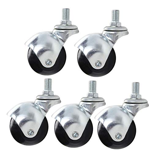 Roulettes pivotantes filetées M10 de 5 cm en nylon et caoutchouc - 2