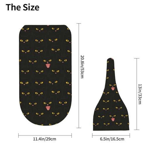 Image of Black Cats Cute Newborn Swaddle Blankets Hat Sets Soft Baby Receiving Blanket Swaddle Sack for Baby Shower Infant Boy Girl Gift