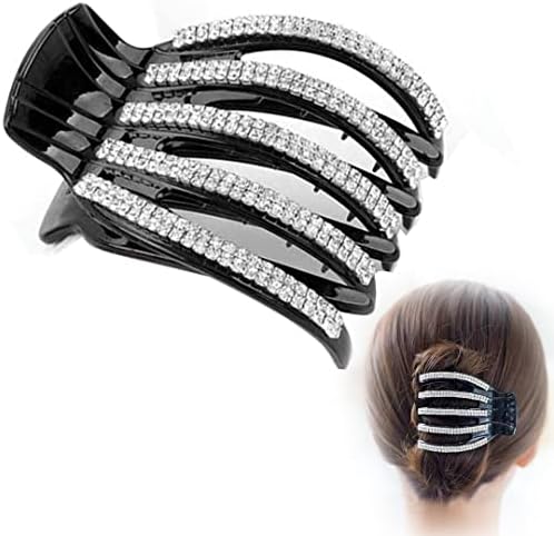 Giant Classical Duckbill Hair Barrettes, Rhinestone Crystal Hairpin Barrettes Crystal Glitter Hair Comb Claw for Women Girls Thick Long Hair