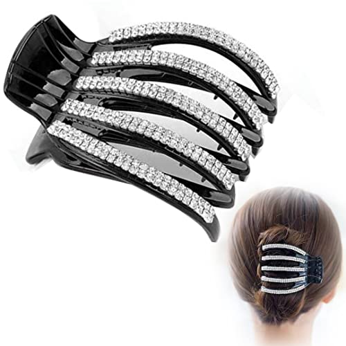 Giant Classical Duckbill Hair Barrettes, Rhinestone Crystal Hairpin Barrettes Crystal Glitter Hair Comb Claw For Women Girls Thick Long Hair #TOP3