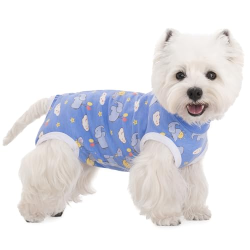 Image of 2 Packs Pet Dog Recovery Onesie Suit for Dogs Cats After Surgery,Dog Abdominal Wounds Bandages Cone E-Collar Alternative. (Blue, XXL)