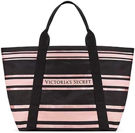 VICTORIA SECRET PINK STRIPED BLING SPARKLE TOTE WEEKENDER BAG - LIMITED - RARE - SOLD OUT