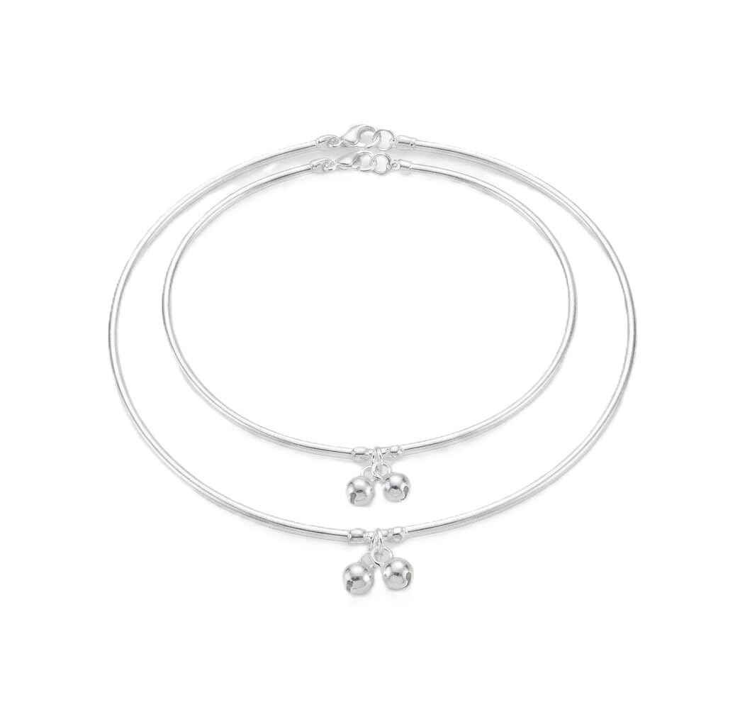 Simple Silver Finish Anklet Payal for Women & Girls-image-22