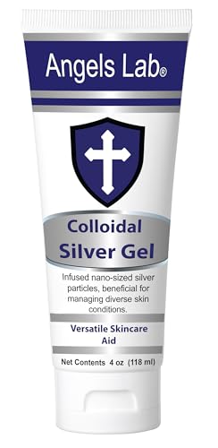 Angels Colloidal Silver Gel Nano Silver Gel Wound Care Unscented Healing Ointment for Burns Sunburns & Irritated Skin 4oz Formula